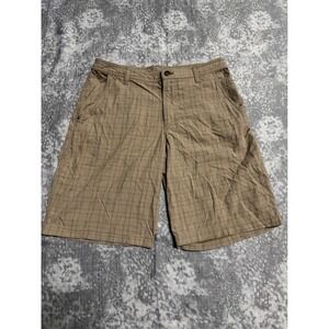 Lululemon Mens Shorts Tan Plaid Relaxed Fit Outdoor Casual Size Large